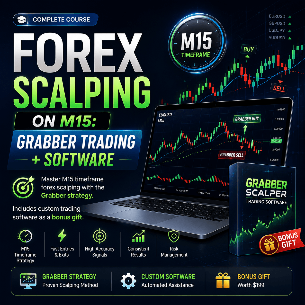 Forex Scalping on M15: Grabber Trading + Software