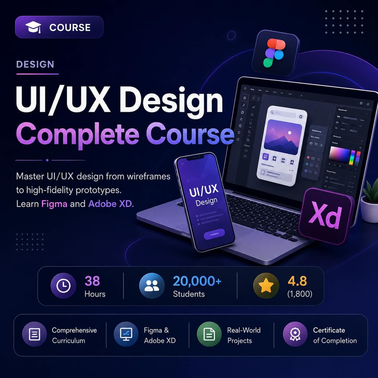 UI/UX Design Complete Course — Design course at EduBazar.shop