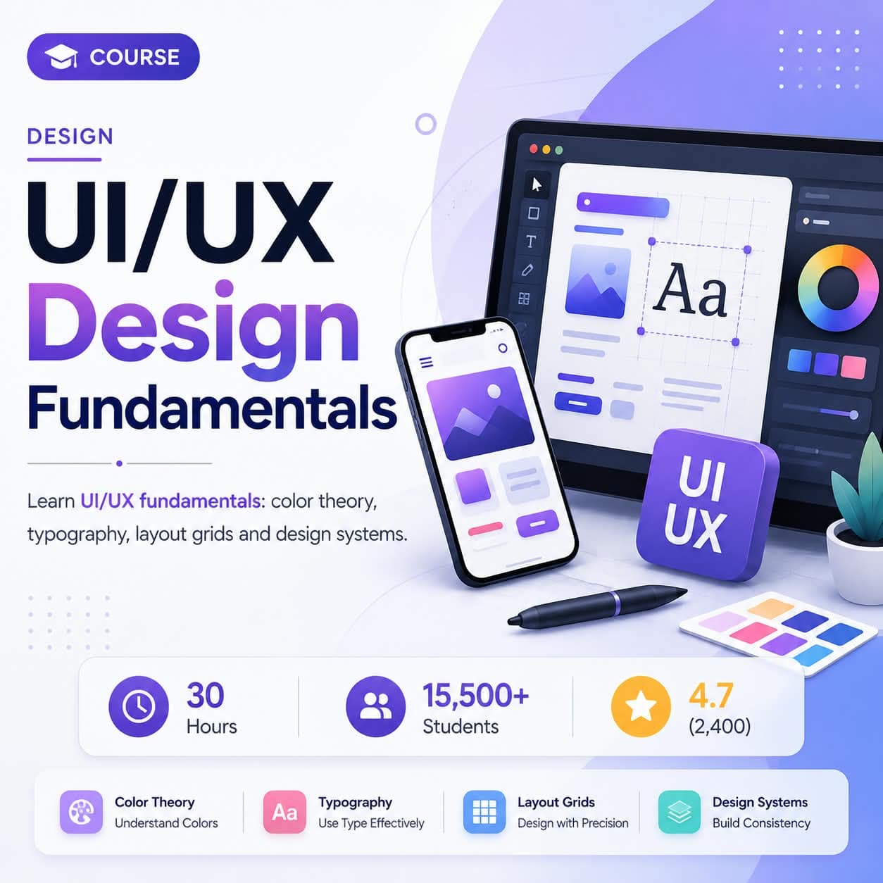 UI/UX Design Fundamentals — Design course at EduBazar.shop