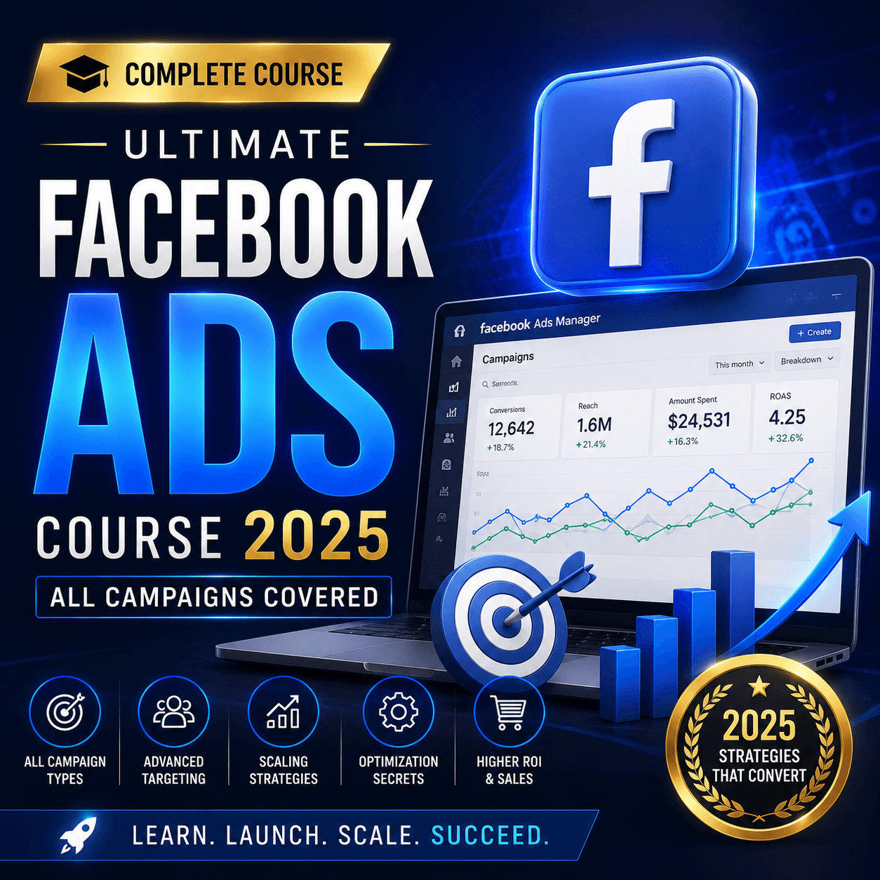 Ultimate Facebook Ads Course 2025: All Campaigns Covered — Marketing course at EduBazar.shop